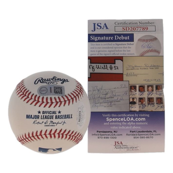 Jackson Chourio Signed OML Baseball (USA SM & JSA) at PristineAuction.com Jackson Chourio Signed OML Baseball (USA SM & JSA) at PristineAuction.com
