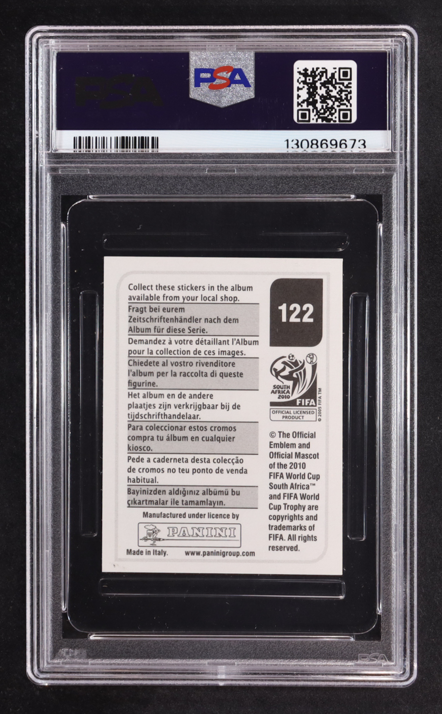 Lionel Messi 2010 Panini World Cup Stickers #122 (PSA 9) at PristineAuction.com Lionel Messi 2010 Panini World Cup Stickers #122 (PSA 9) at PristineAuction.com