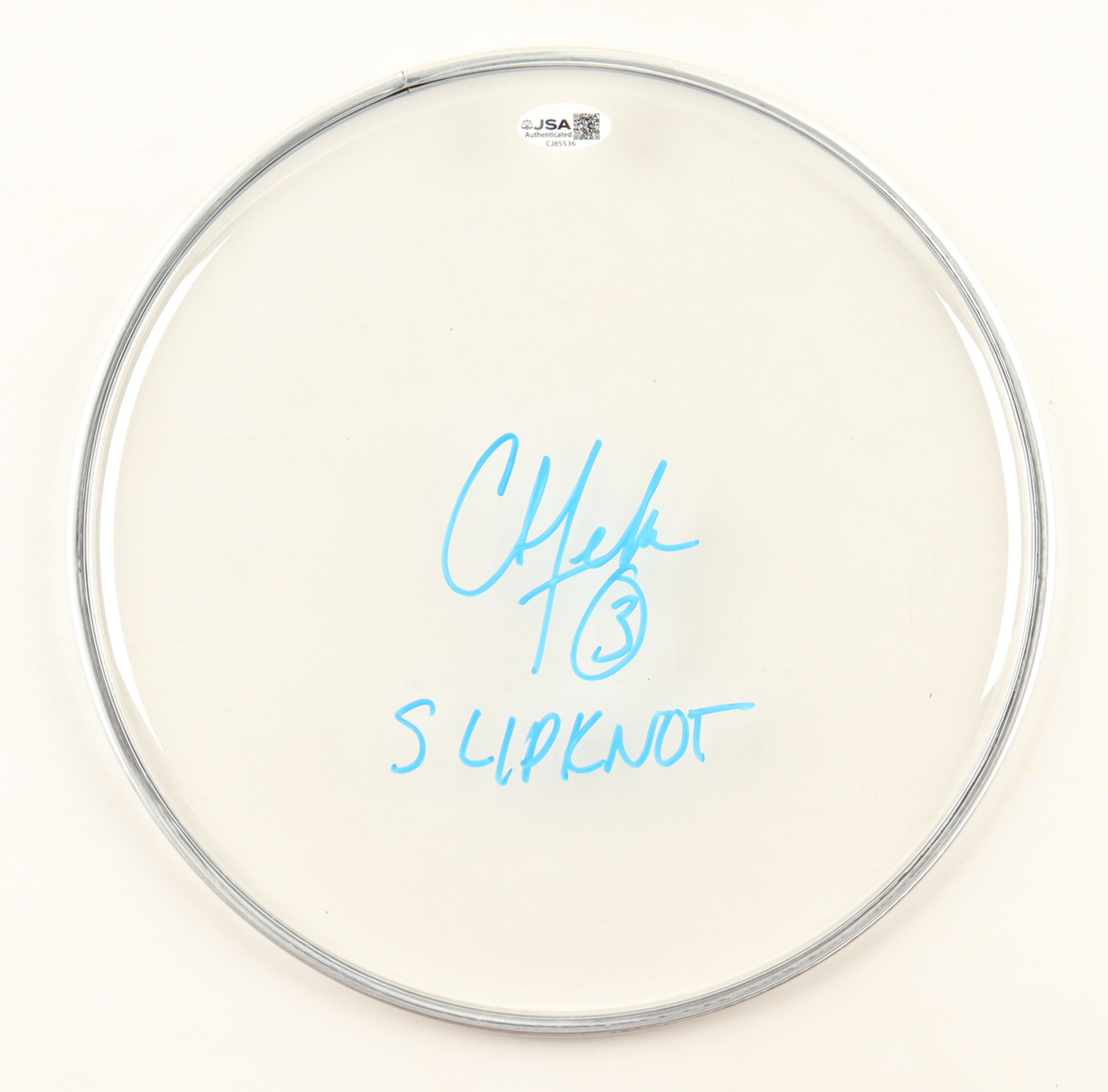 Chris Fehn Signed 10.5" Drum Head Inscribed "Slipknot" (JSA) at PristineAuction.com Chris Fehn Signed 10.5" Drum Head Inscribed "Slipknot" (JSA) at PristineAuction.com