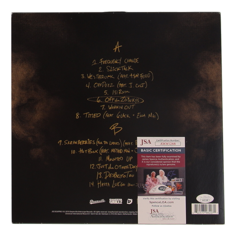 JID Signed "DiCaprio 2" Vinyl Record Album (JSA) at PristineAuction.com JID Signed "DiCaprio 2" Vinyl Record Album (JSA) at PristineAuction.com