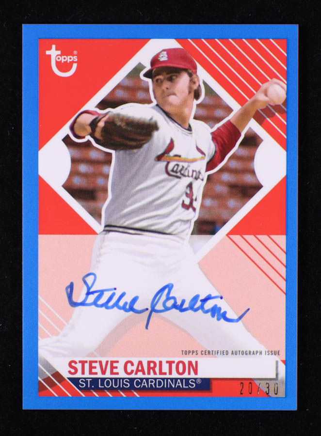 Steve Carlton 2021 Topps Brooklyn Collection Autographs Blue #BKASC #20/30 at PristineAuction.com Steve Carlton 2021 Topps Brooklyn Collection Autographs Blue #BKASC #20/30 at PristineAuction.com