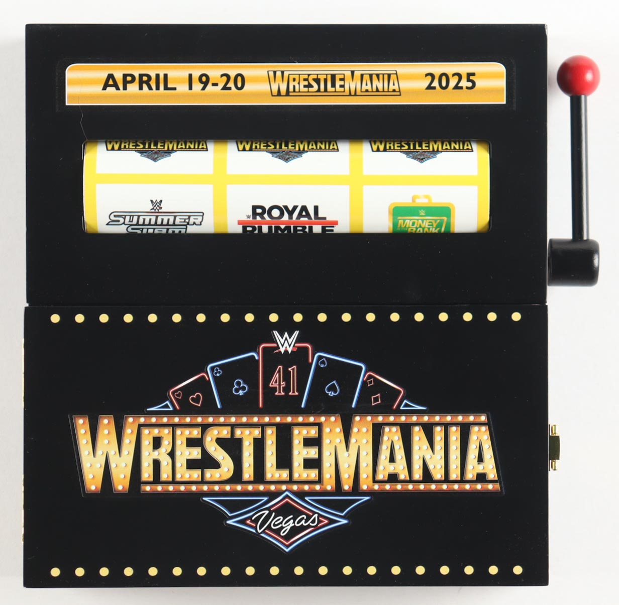 Iyo Sky Signed LE 2025 WrestleMania Mini Slot Machine Belt Case Inscribed "WWE Grand Slam Champ!" (Fanatics) at PristineAuction.com Iyo Sky Signed LE 2025 WrestleMania Mini Slot Machine Belt Case Inscribed "WWE Grand Slam Champ!" (Fanatics) at PristineAuction.com