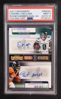 Elijah Moore / Javonte Williams 2021 Panini Contenders Round 2 Numbers Dual Autographs #RN-EMO RC #45/49 (PSA 9 | Autograph Graded PSA 10) at PristineAuction.com