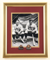 Babe Ruth & Lou Gehrig Yankees Custom Framed Photo Display with (2) World Series Pins at PristineAuction.com