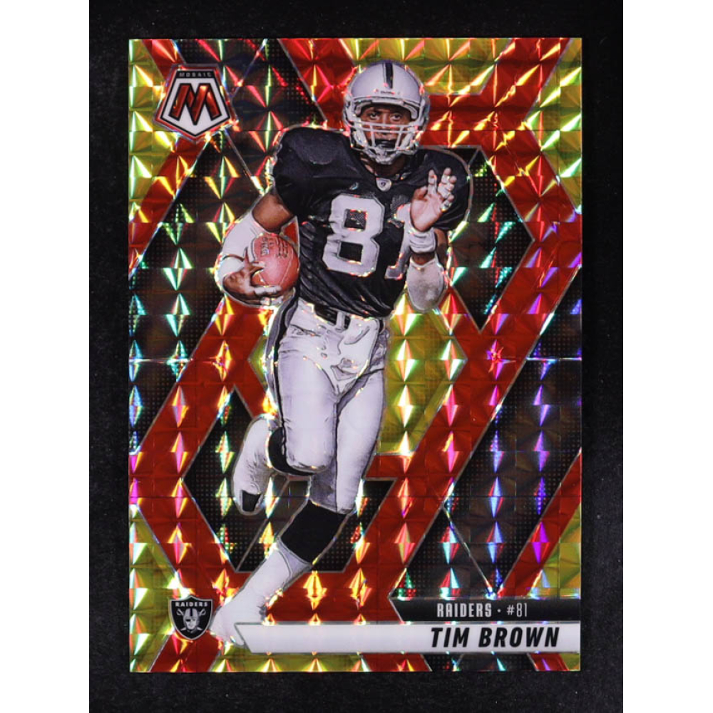 Tim Brown 2025 Panini Mosaic Mosaic Choice Fusion Red and Yellow #139 #67/89 at PristineAuction.com