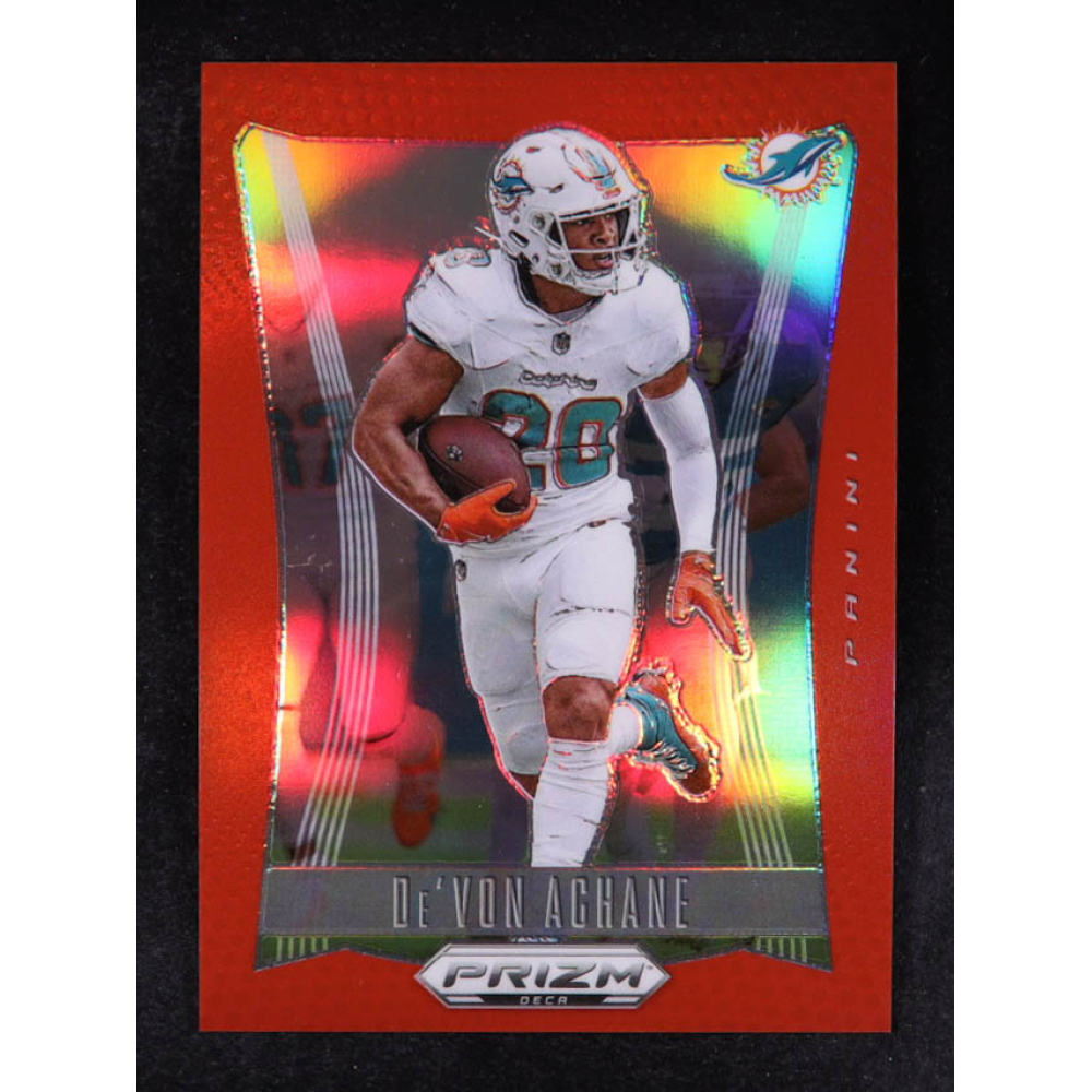 De'Von Achane 2024 Panini Prizm Deca Prizms Red #198 #080/199 at PristineAuction.com
