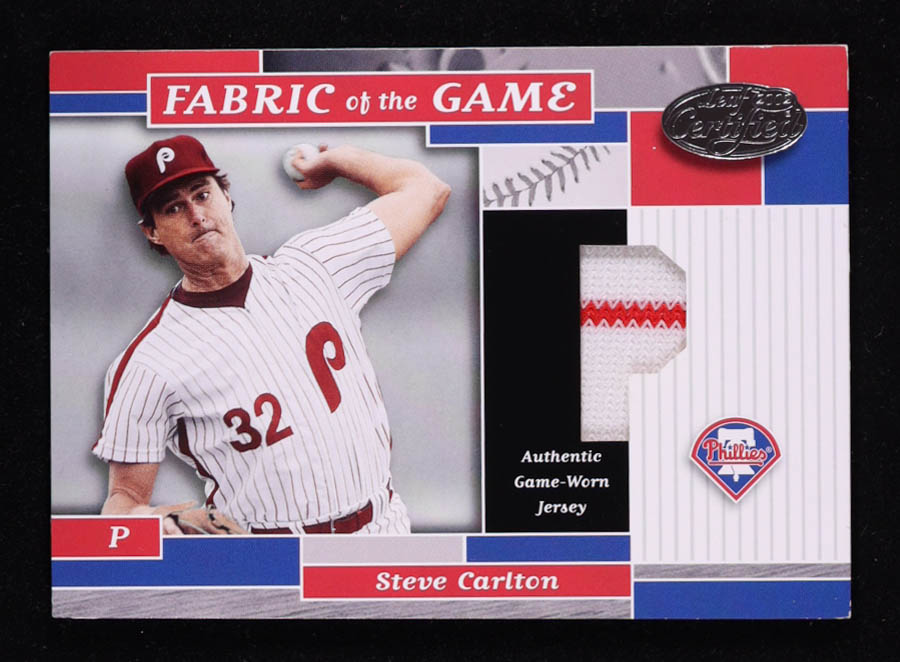 Steve Carlton 2002 Leaf Certified Fabric of the Game #59 #40/50 at PristineAuction.com Steve Carlton 2002 Leaf Certified Fabric of the Game #59 #40/50 at PristineAuction.com