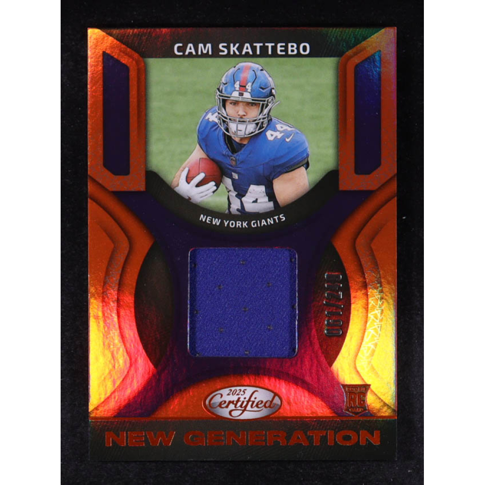 Cam Skattebo 2025 Certified New Generation Jerseys Mirror Orange #4 #061/249 RC at PristineAuction.com
