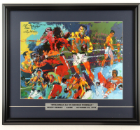 'Muhammad Ali vs George Foreman" Custom Framed LeRoy Neiman Art Print Display with Title Plaque at PristineAuction.com