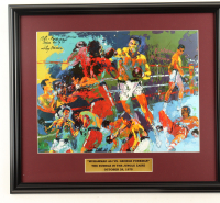 'Muhammad Ali vs George Foreman" Custom Framed LeRoy Neiman Art Print Display with Title Plaque at PristineAuction.com