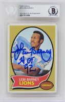 Lem Barney Signed 1970 Topps #75 Inscribed "HOF '92" (BGS) at PristineAuction.com