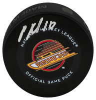 Pavel Bure Signed Canucks Logo Hockey Puck (Schwartz) at PristineAuction.com