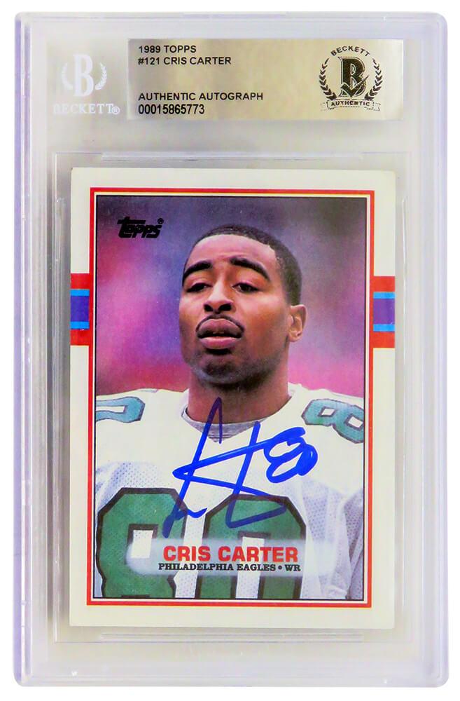 Cris Carter Signed 1989 Topps #121 RC (BGS) at PristineAuction.com Cris Carter Signed 1989 Topps #121 RC (BGS) at PristineAuction.com