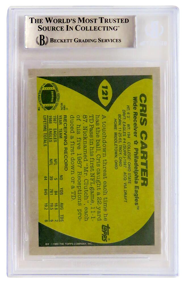 Cris Carter Signed 1989 Topps #121 RC (BGS) at PristineAuction.com Cris Carter Signed 1989 Topps #121 RC (BGS) at PristineAuction.com