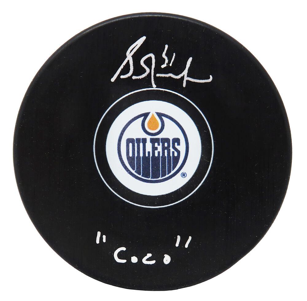 Grant Fuhr Signed Oilers Logo Hockey Puck Inscribed "Coco" (Schwartz) at PristineAuction.com Grant Fuhr Signed Oilers Logo Hockey Puck Inscribed "Coco" (Schwartz) at PristineAuction.com