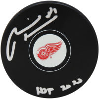 Marian Hossa Signed Red Wings Logo Hockey Puck Inscribed "HOF 2020" (Schwartz) at PristineAuction.com