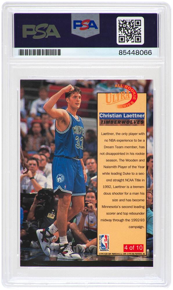 Christian Laettner Signed 1992-93 Fleer Ultra #4 RC (PSA) at PristineAuction.com Christian Laettner Signed 1992-93 Fleer Ultra #4 RC (PSA) at PristineAuction.com