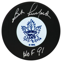 Bob Pulford Signed Maple Leafs Logo Hockey Puck Inscribed "HOF 91" (Schwartz) at PristineAuction.com