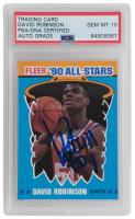 David Robinson Signed 1990-91 Fleer All-Star Basketball Sticker Card #10 - (PSA | Auto Grade 10) at PristineAuction.com