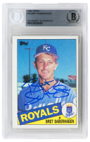 Bret Saberhagen Signed 1985 Topps Baseball Trading Card #23 RC (Beckett) at PristineAuction.com