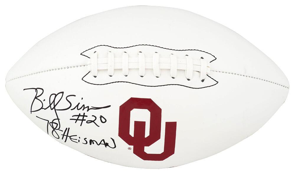 Billy Sims Signed Oklahoma Sooners Logo Football Inscribed "78 Heisman" (Schwartz) at PristineAuction.com Billy Sims Signed Oklahoma Sooners Logo Football Inscribed "78 Heisman" (Schwartz) at PristineAuction.com