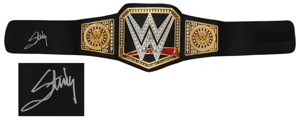 Sting Signed WWE Championship Belt (Schwartz) at PristineAuction.com Sting Signed WWE Championship Belt (Schwartz) at PristineAuction.com