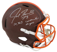 Joe Thomas Signed Browns Full-Size Flash Alternate Speed Helmet Inscribed "10,363 Consecutive Snaps" (Schwartz) at PristineAuction.com