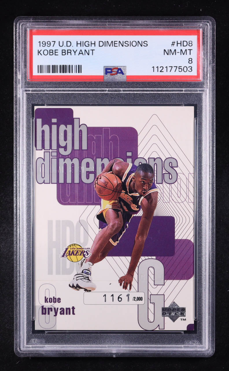 Kobe Bryant 1997 Upper Deck Dimensions #HD-8 #1161/2000 (PSA 8) at PristineAuction.com Kobe Bryant 1997 Upper Deck Dimensions #HD-8 #1161/2000 (PSA 8) at PristineAuction.com