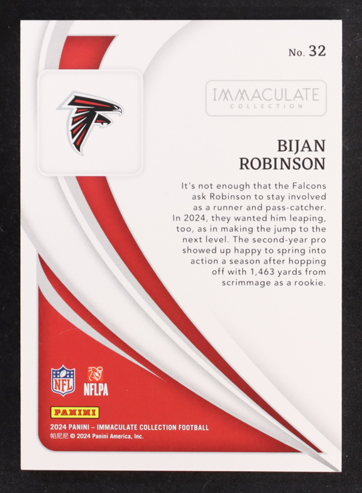 Bijan Robinson 2024 Immaculate Collection Blue #32 #24/35 at PristineAuction.com Bijan Robinson 2024 Immaculate Collection Blue #32 #24/35 at PristineAuction.com