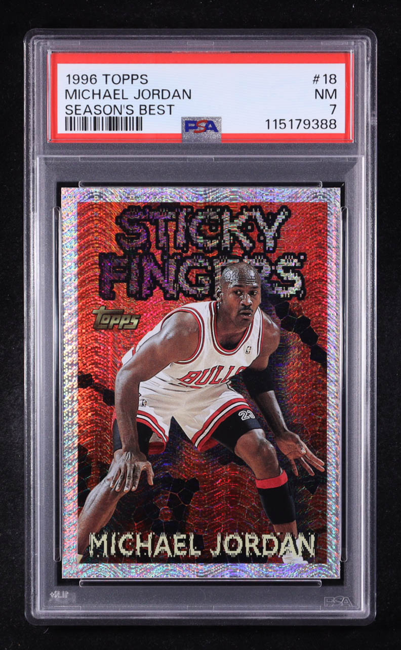 Michael Jordan 1996 Topps Season's Best Sticky Fingers #18 (PSA 7) at PristineAuction.com Michael Jordan 1996 Topps Season's Best Sticky Fingers #18 (PSA 7) at PristineAuction.com