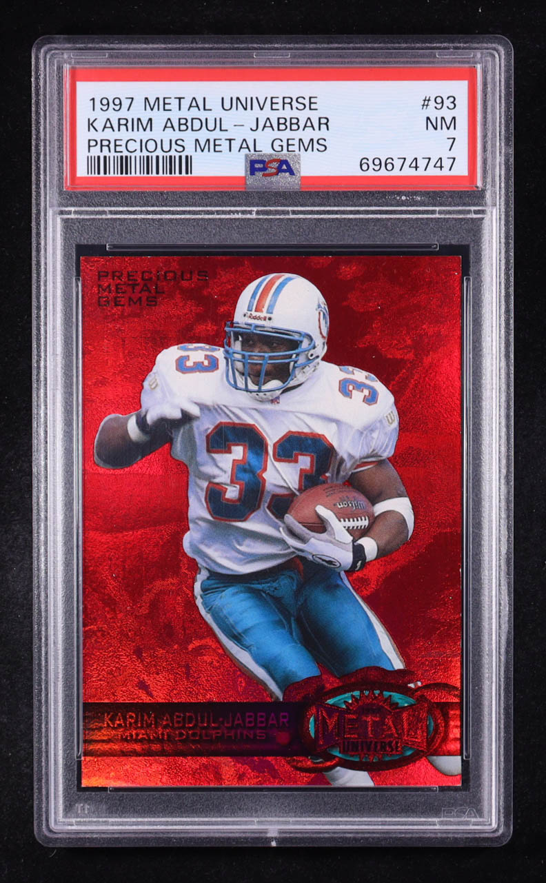 Karim Abdul-Jabbar 1997 Metal Universe Precious Metal Gems #93 #122/150 (PSA 7) at PristineAuction.com Karim Abdul-Jabbar 1997 Metal Universe Precious Metal Gems #93 #122/150 (PSA 7) at PristineAuction.com