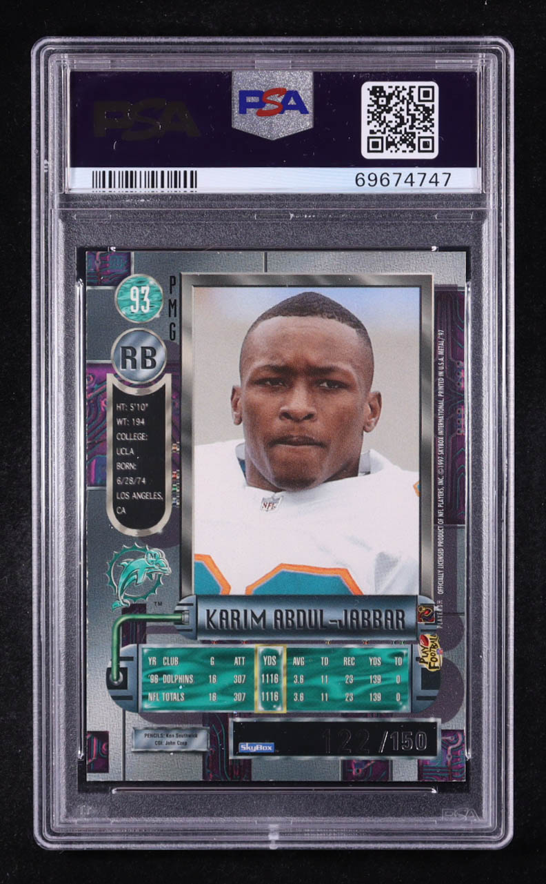 Karim Abdul-Jabbar 1997 Metal Universe Precious Metal Gems #93 #122/150 (PSA 7) at PristineAuction.com Karim Abdul-Jabbar 1997 Metal Universe Precious Metal Gems #93 #122/150 (PSA 7) at PristineAuction.com