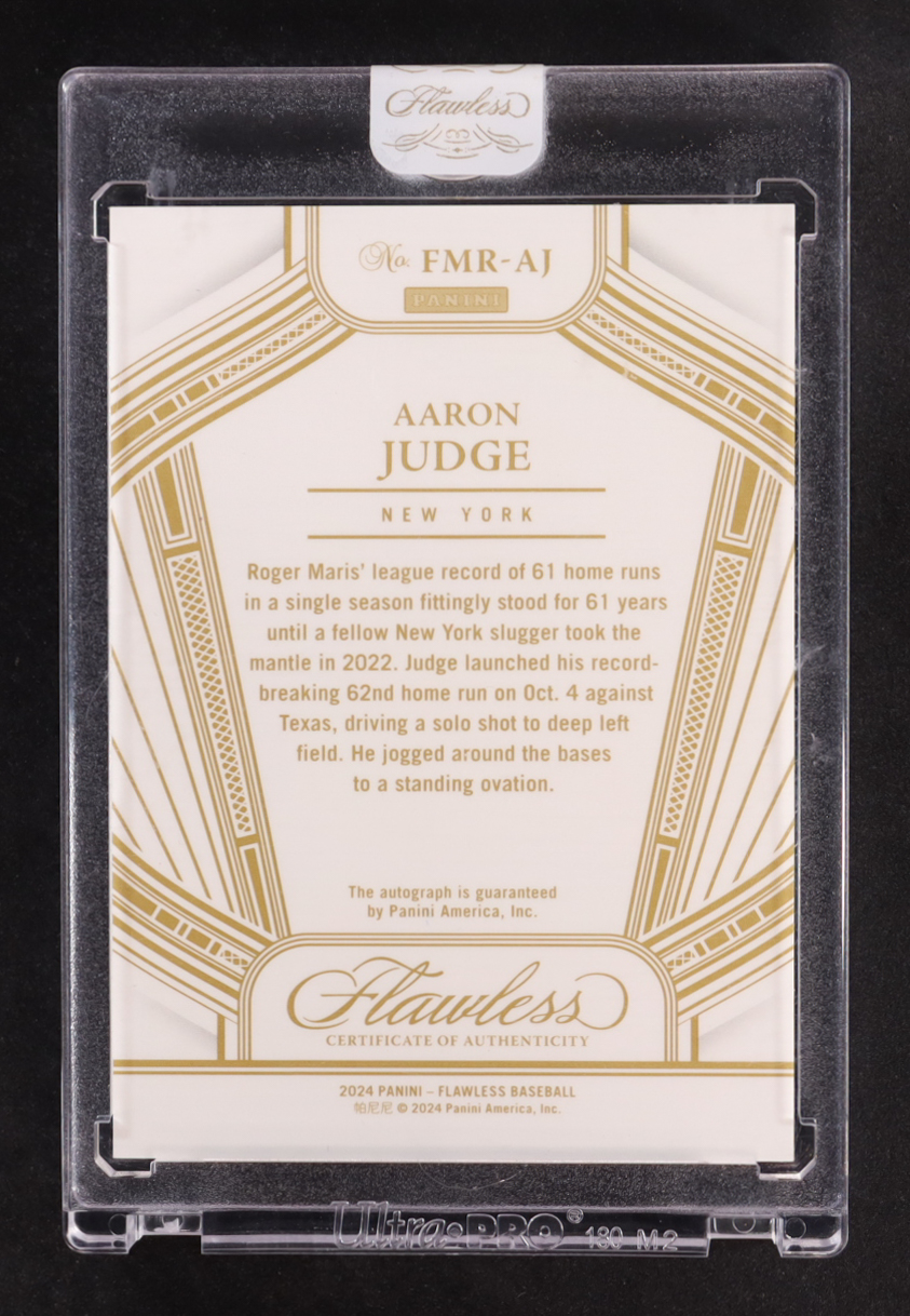 Aaron Judge 2024 Panini Flawless Flawless Moments Signatures Ruby #1 #10/20 at PristineAuction.com Aaron Judge 2024 Panini Flawless Flawless Moments Signatures Ruby #1 #10/20 at PristineAuction.com