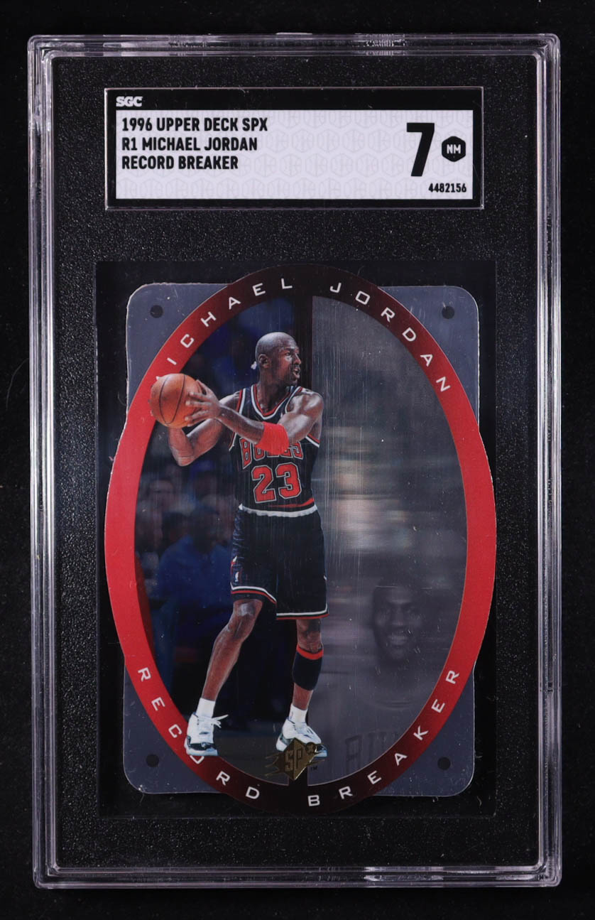 Michael Jordan 1996 Upper Deck SPX Record Breaker #R1 (SGC 7) at PristineAuction.com Michael Jordan 1996 Upper Deck SPX Record Breaker #R1 (SGC 7) at PristineAuction.com