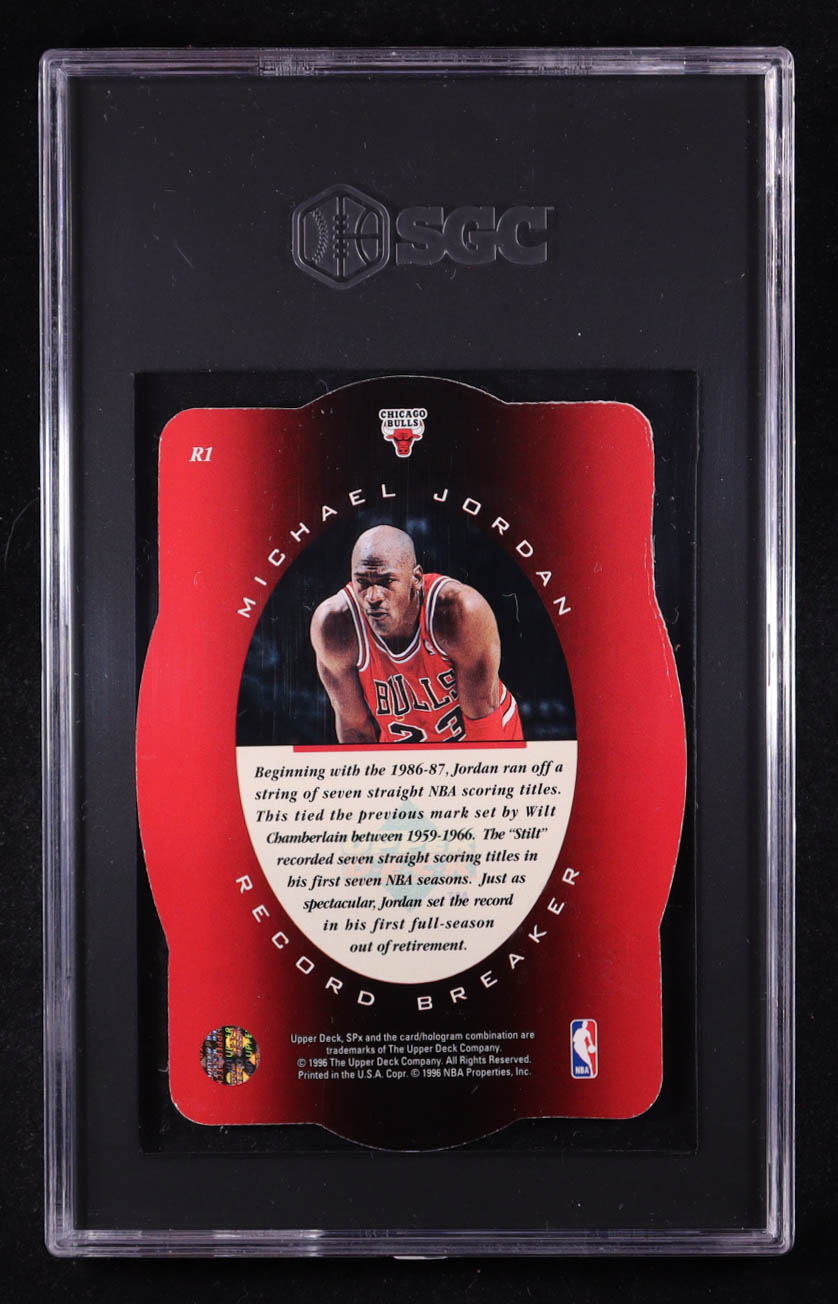 Michael Jordan 1996 Upper Deck SPX Record Breaker #R1 (SGC 7) at PristineAuction.com Michael Jordan 1996 Upper Deck SPX Record Breaker #R1 (SGC 7) at PristineAuction.com
