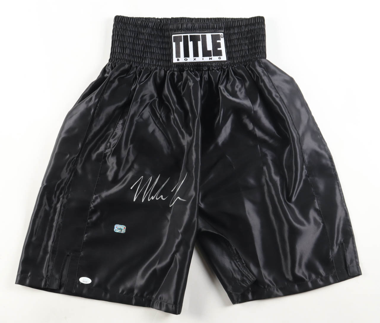 Mike Tyson Signed Title Boxing Trunks (JSA & Tyson) at PristineAuction.com Mike Tyson Signed Title Boxing Trunks (JSA & Tyson) at PristineAuction.com