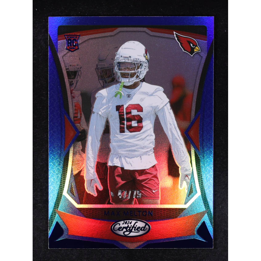 Max Melton 2024 Certified Mirror Blue #134 #47/75 RC at PristineAuction.com