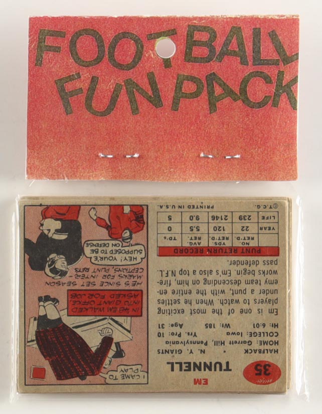 1957 Topps Football Card Fun Pack with (10) Cards at PristineAuction.com 1957 Topps Football Card Fun Pack with (10) Cards at PristineAuction.com