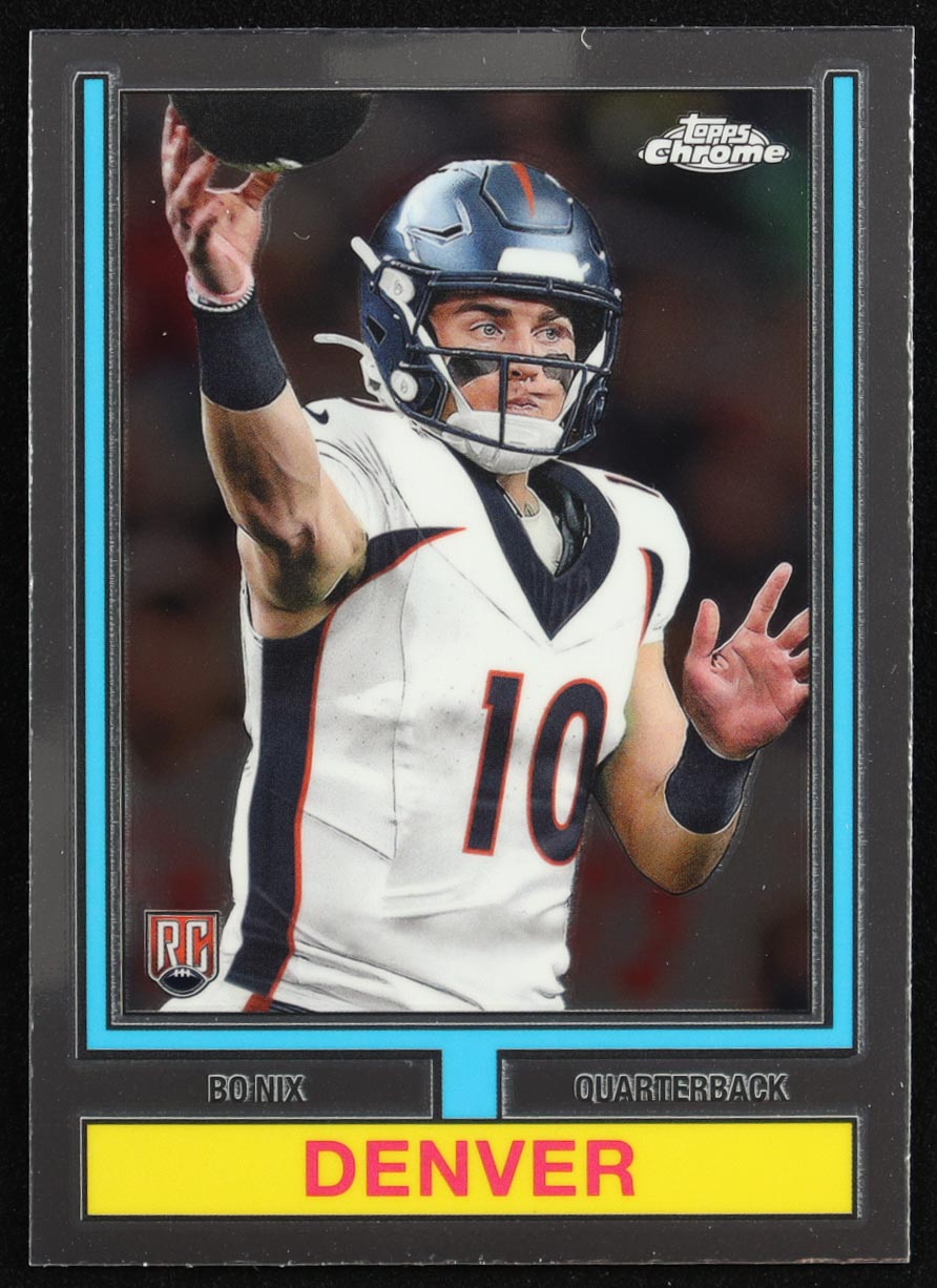 Bo Nix 2024 Topps Chrome '74 Topps #74TF4 RC at PristineAuction.com Bo Nix 2024 Topps Chrome '74 Topps #74TF4 RC at PristineAuction.com