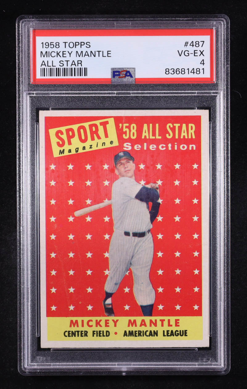 Mickey Mantle 1958 Topps #487 AS TP (PSA 4) at PristineAuction.com Mickey Mantle 1958 Topps #487 AS TP (PSA 4) at PristineAuction.com