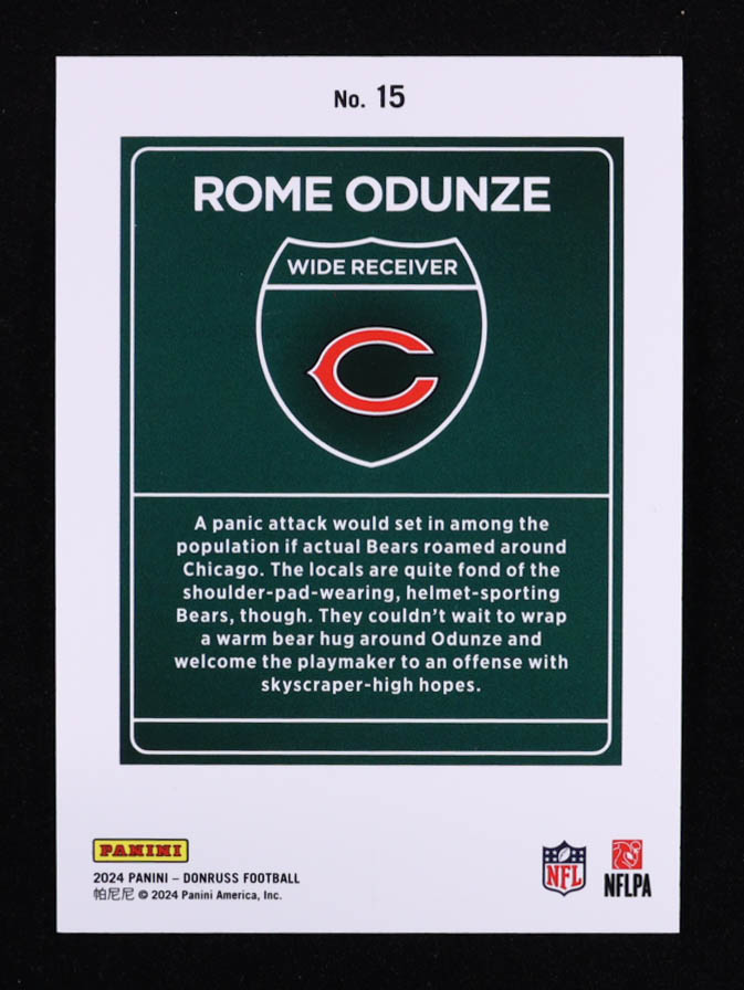 Rome Odunze 2024 Donruss Downtown #15 RC at PristineAuction.com Rome Odunze 2024 Donruss Downtown #15 RC at PristineAuction.com