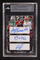 Joe Namath / Joe Montana / Joe Burrow 2024 Leaf Metal Autograph Pre-Production Proof Laser Galaxy #NNO #1/1 (Leaf) at PristineAuction.com