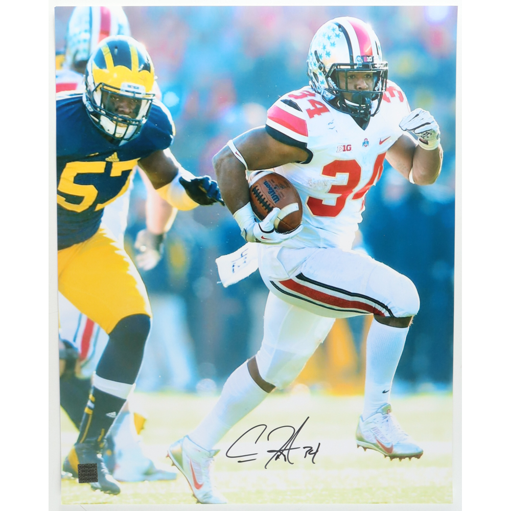 Carlos Hyde Signed Ohio State Buckeyes 16x20 Photo (Playball Ink) at PristineAuction.com