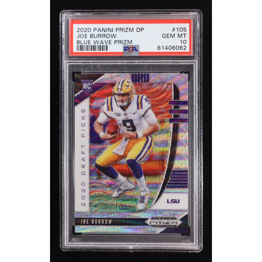 Joe Burrow 2020 Panini Prizm Draft Picks Prizms Blue Wave #105 #087/299 RC (PSA 10) at PristineAuction.com
