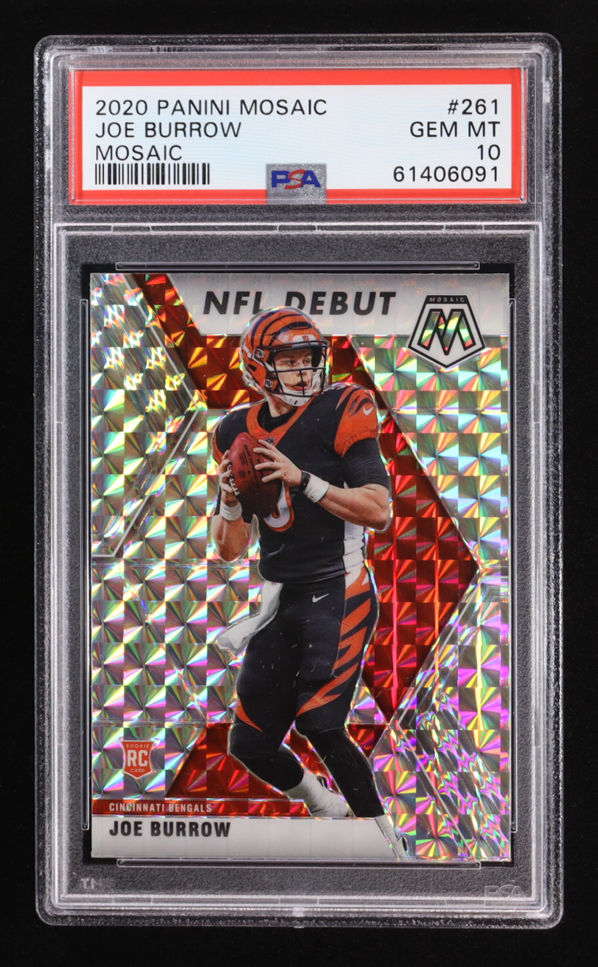 Joe Burrow 2020 Panini Mosaic Mosaic #261 RC (PSA 10) at PristineAuction.com Joe Burrow 2020 Panini Mosaic Mosaic #261 RC (PSA 10) at PristineAuction.com