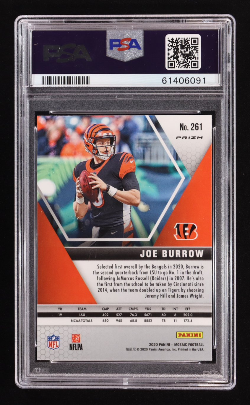 Joe Burrow 2020 Panini Mosaic Mosaic #261 RC (PSA 10) at PristineAuction.com Joe Burrow 2020 Panini Mosaic Mosaic #261 RC (PSA 10) at PristineAuction.com