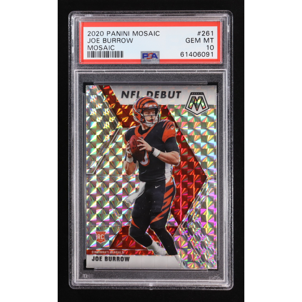 Joe Burrow 2020 Panini Mosaic Mosaic #261 RC (PSA 10) at PristineAuction.com