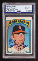 Nolan Ryan Signed 1972 Topps Inscribed "324 Wins 5,714 K'S And 7 No-Hitters" #595 (PSA | Autograph Graded PSA 10) at PristineAuction.com