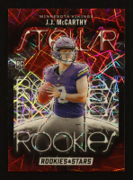 JJ McCarthy 2024 Rookies and Stars Stellar Rookies Red Plaid #5 RC at PristineAuction.com