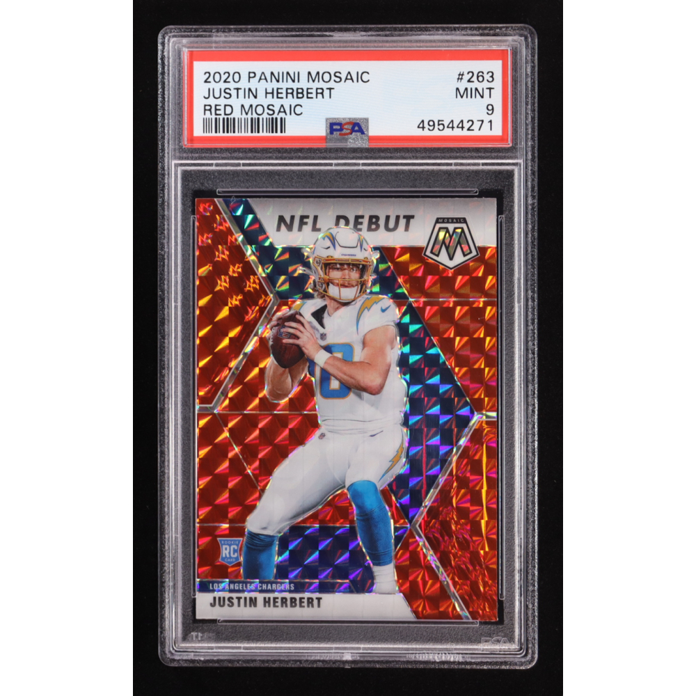Justin Herbert 2020 Panini Mosaic Mosaic Red #263 DEB RC (PSA 9) at PristineAuction.com